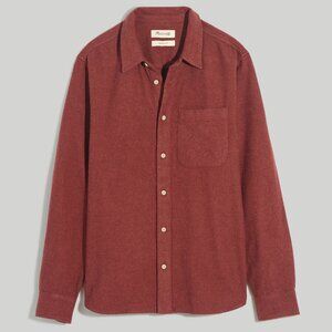 Madewell Sunday Flannel Perfect Long-Sleeve Shirt, Men's Large, burgundy / wine